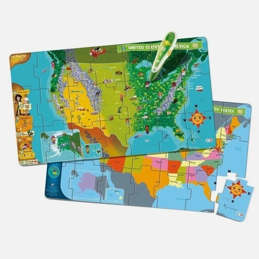 Leap Frog Leap Reader Jumbo Puzzle Interactive World Map